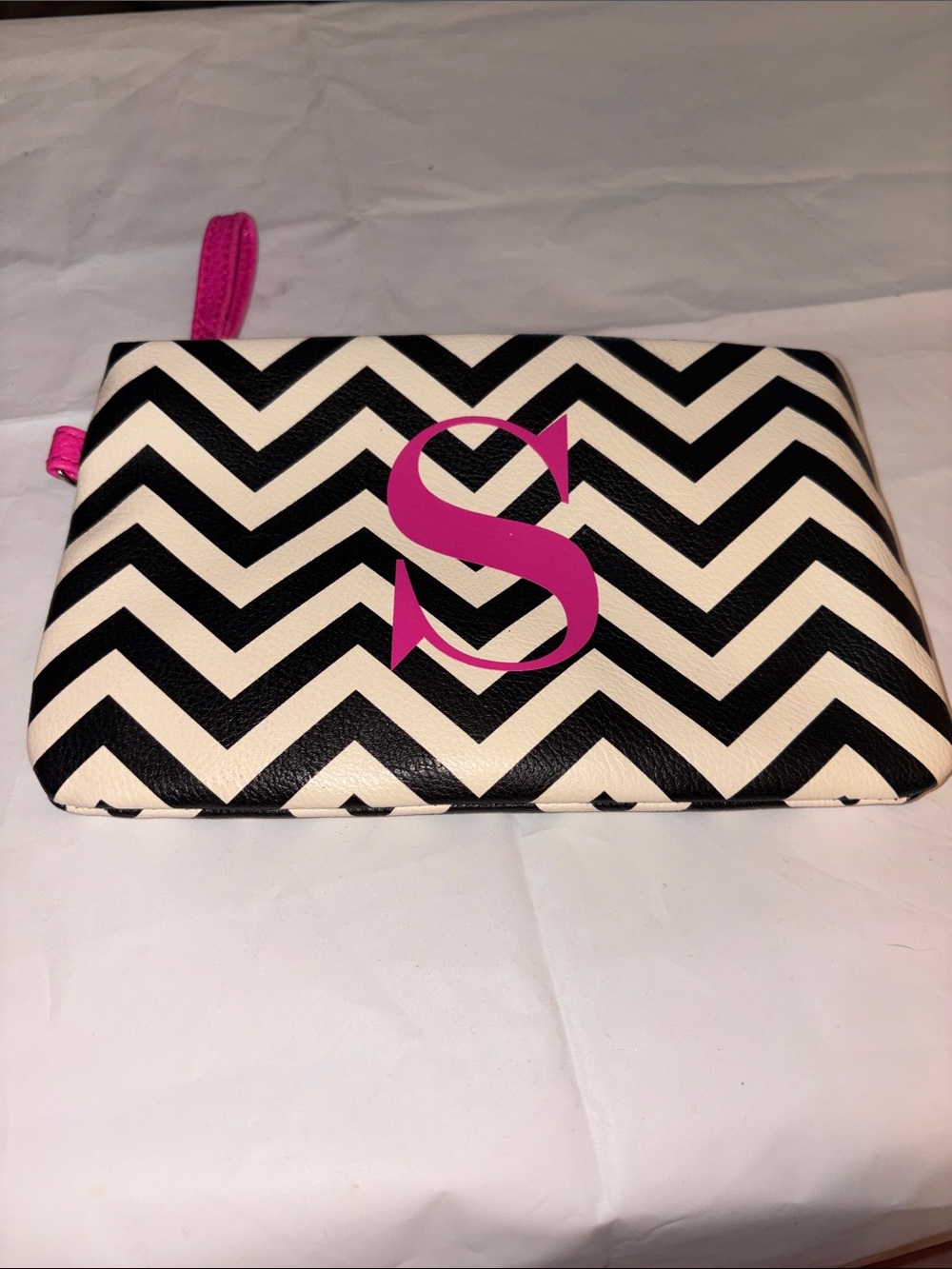 Monogram Wristlet with Pink 'S'